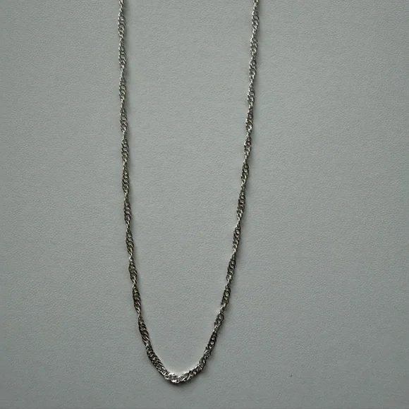SILVER TONE Delicate Twisted Rope Necklace - Picture 3 of 5
